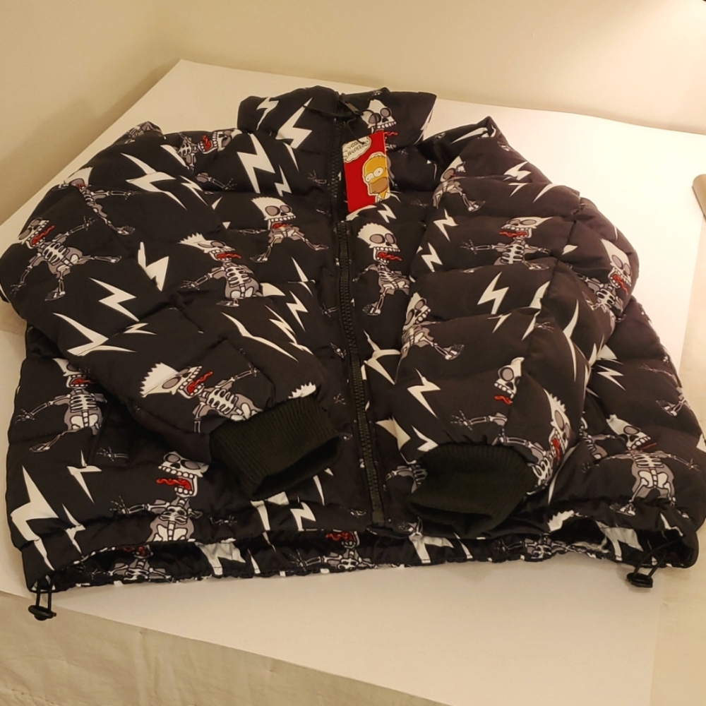 NEW 🎉 Simpsons Adult Puffer Coat, Size S